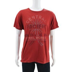 Project E Vintage Mens Red 100% Cotton Industrial Graphic Tee Size XL